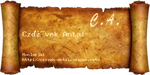 Czövek Antal névjegykártya